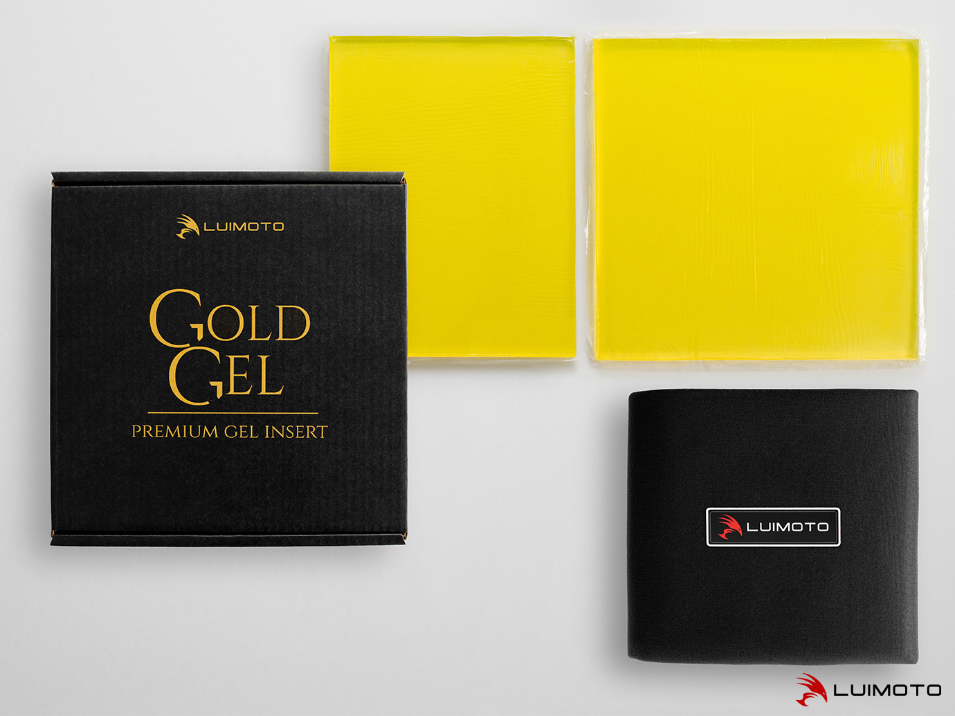 LUIMOTO "GOLD GEL" GEL PAD - RIDER + PASSENGER KIT (9 x 9.25 & 7 x 9.25 inch) LUIMOTO "GOLD GEL" GEL PAD - RIDER + PASSENGER KIT (9 x 9.25 & 7 x 9.25 inch)